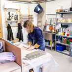 Kate Langrish-Smith working in her studio 2019